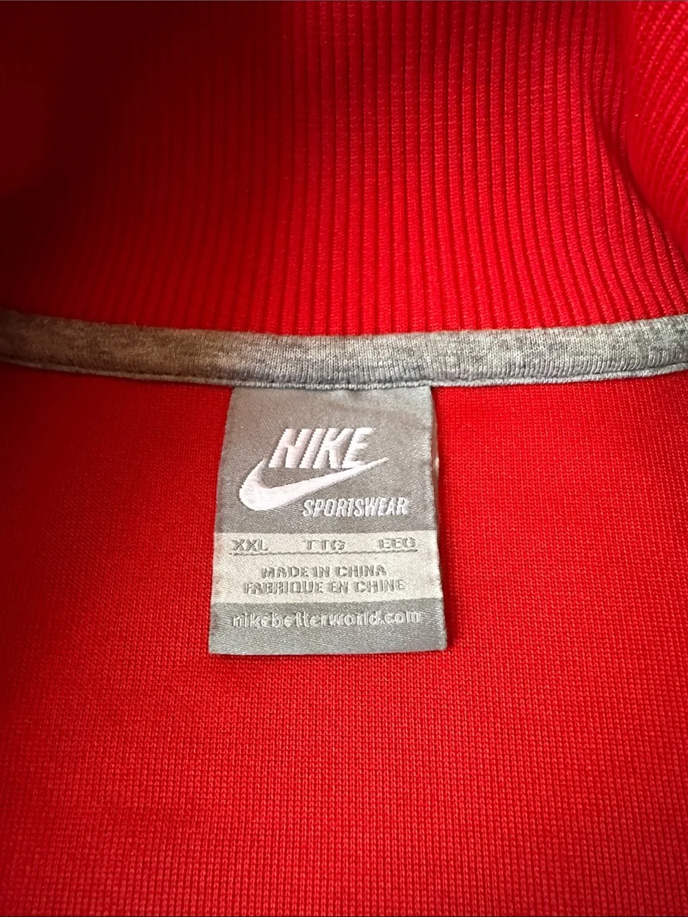 Nike Red Track Jacket with White Accents